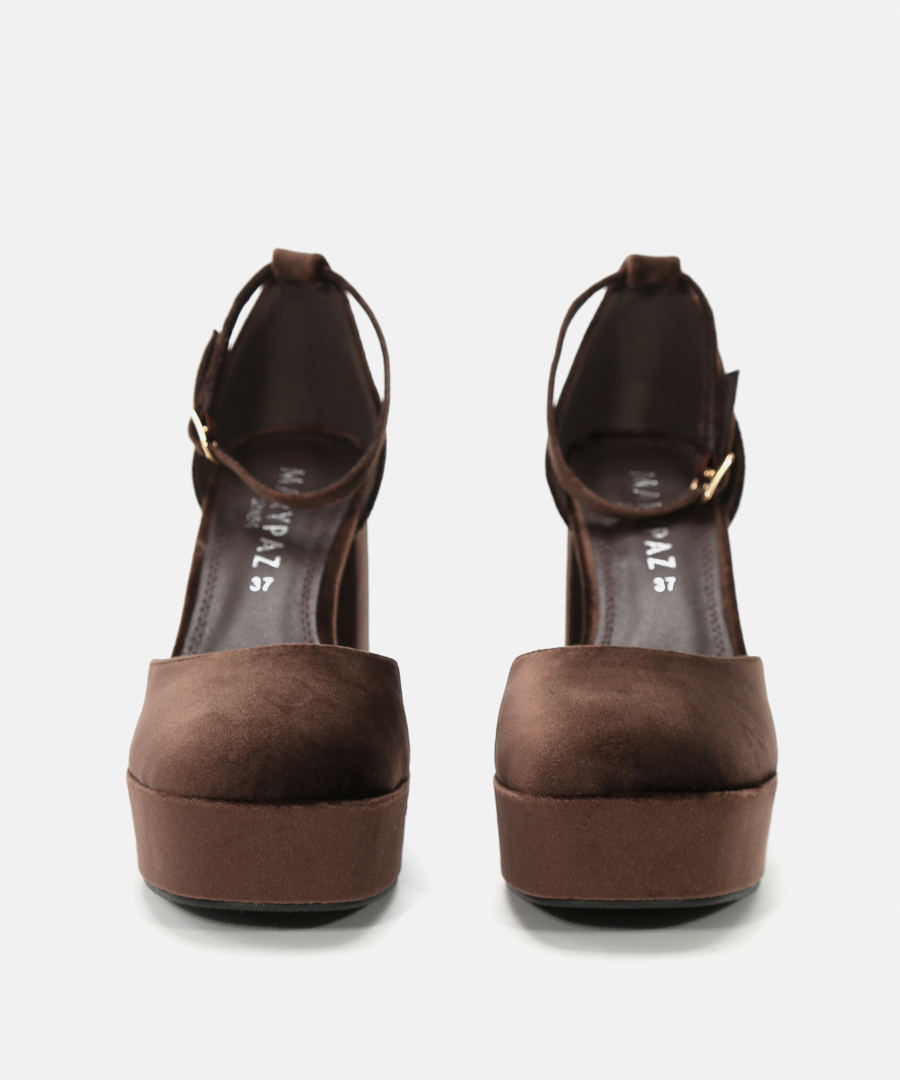 Sapatos plataforma veludo pulseira image number null